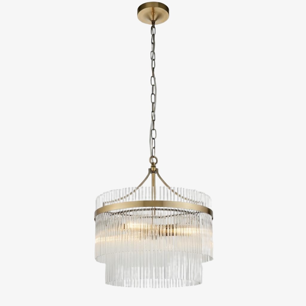 RibGlow Pendant Light - Trio Pendant with Elegant Glass Rods for Dining or Hallway T863