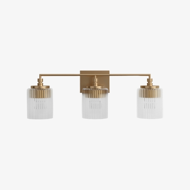 Lirra 3 Light Glass Vanity Lamp - Contemporary Bathroom Wall Lighting T762