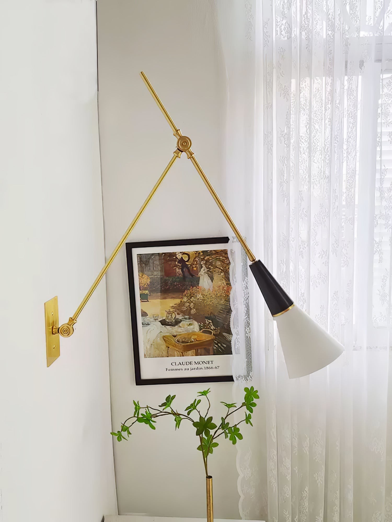 Vintage Metal Adjustable Swing Arm Wall Lamp G37