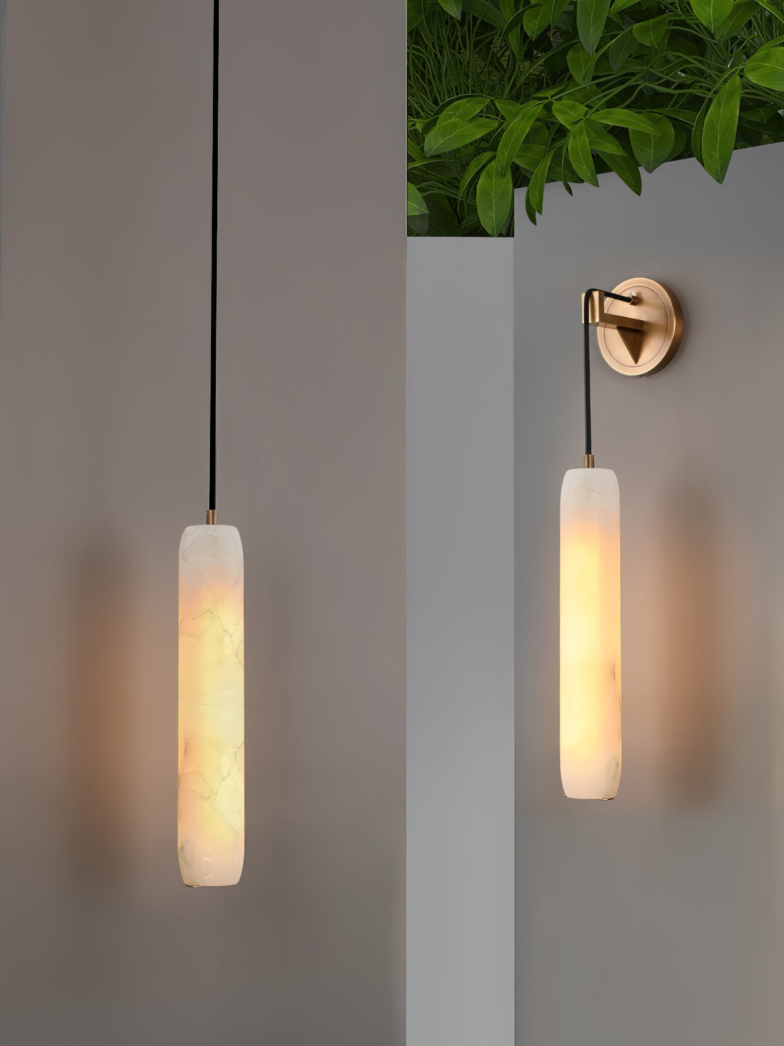 Alabaster Flute Wall Lamp T1661
