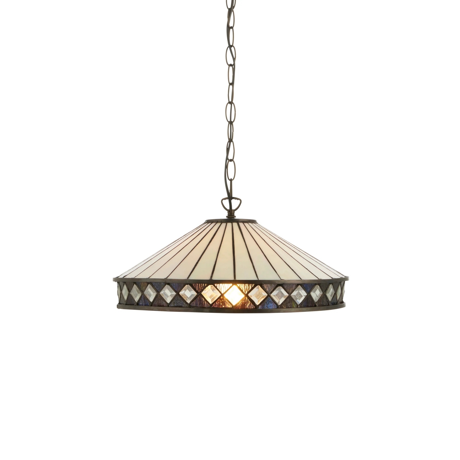 TF Fargo Pendant Light - Tiffany Style Lighting with an Art Deco Shade and Adjustable Chain T970