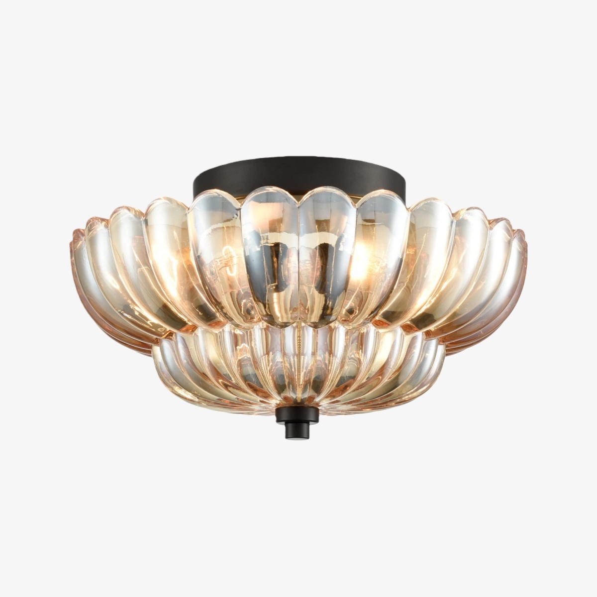 Orilanavo Vintage Inspired Umbrella Glass Semi Flush Light, Cozy Lounge Dining Area T1193