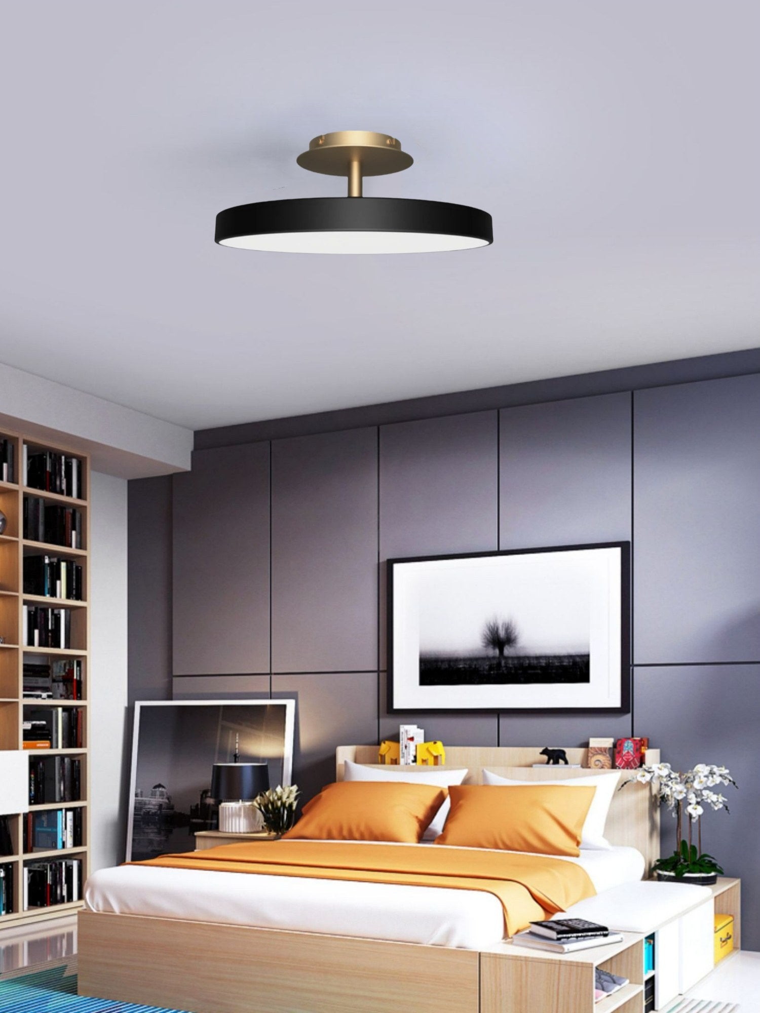 Round Flush Ceiling Lamp — Nordic Minimalist Light for Bedroom & Living G104