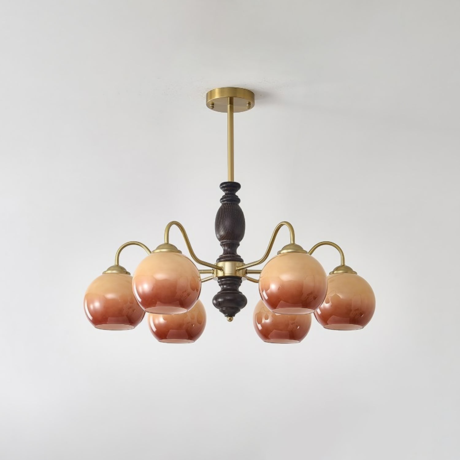 French Medieval Style Caramel Orb Chandelier M567