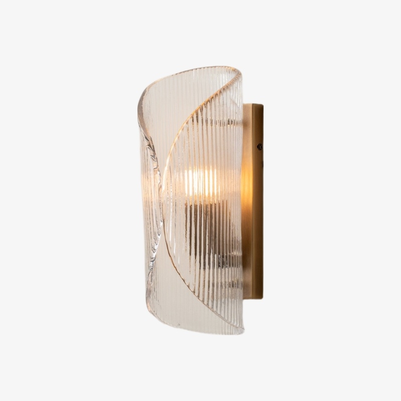 Velora Cylinder Glass Wall Light - Refined Brass Wall Sconce for Entryway or Bedside T736