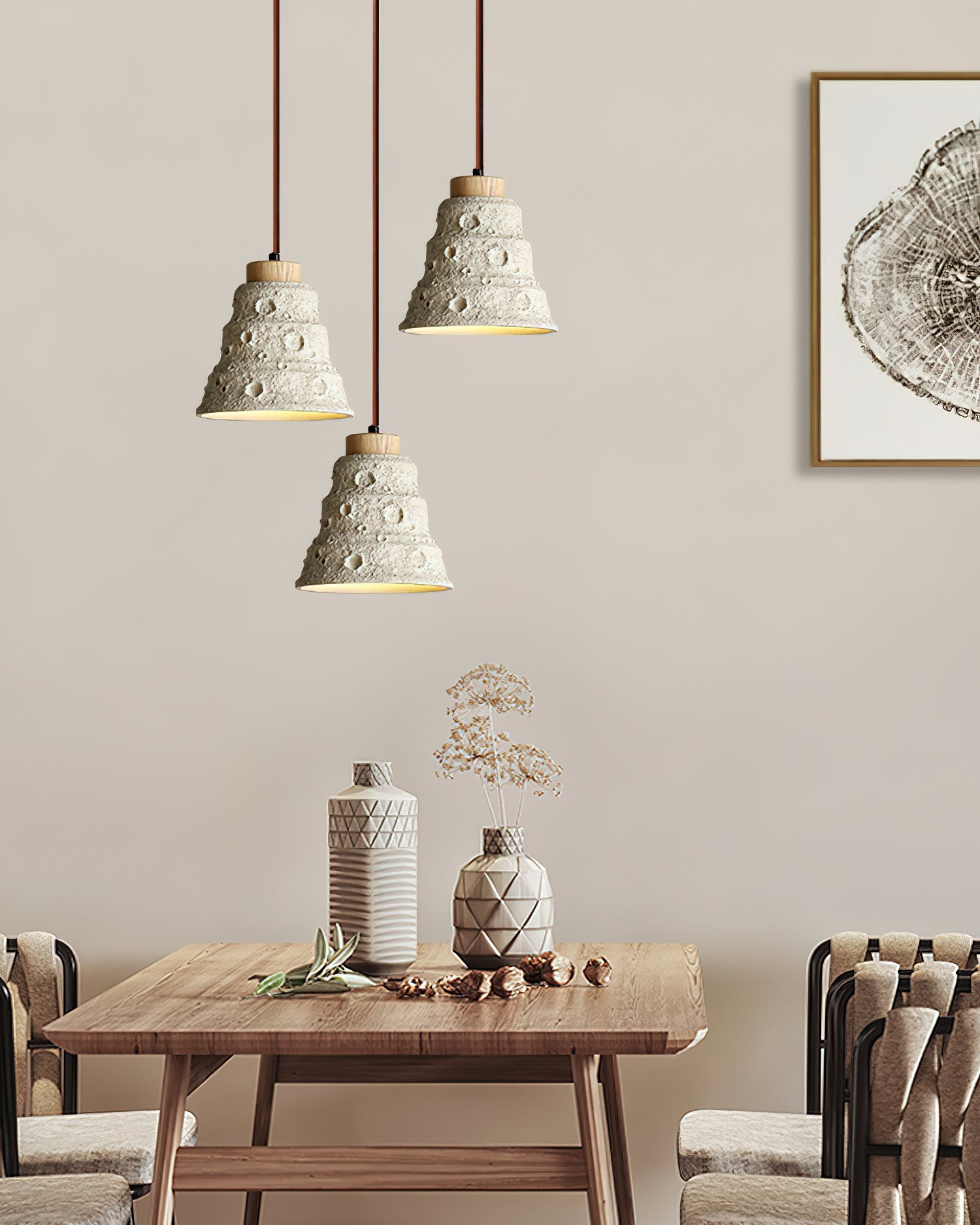 Japanese Wabi Sabi Cement Bell Shape Pendant Light G63