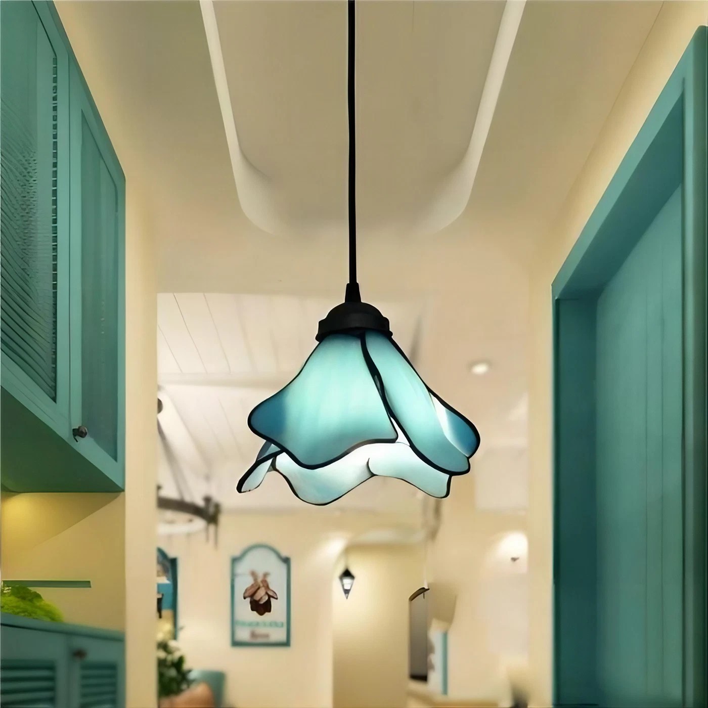 Tiffany Style Flower Glass Pendant Lamp S82