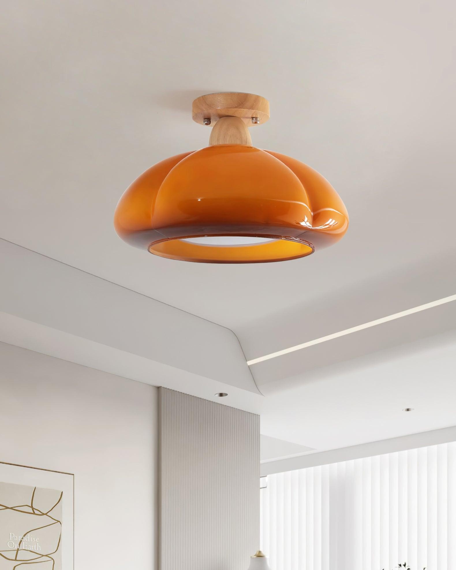Pumpkin Glass Pendant Light For Kitchen M171