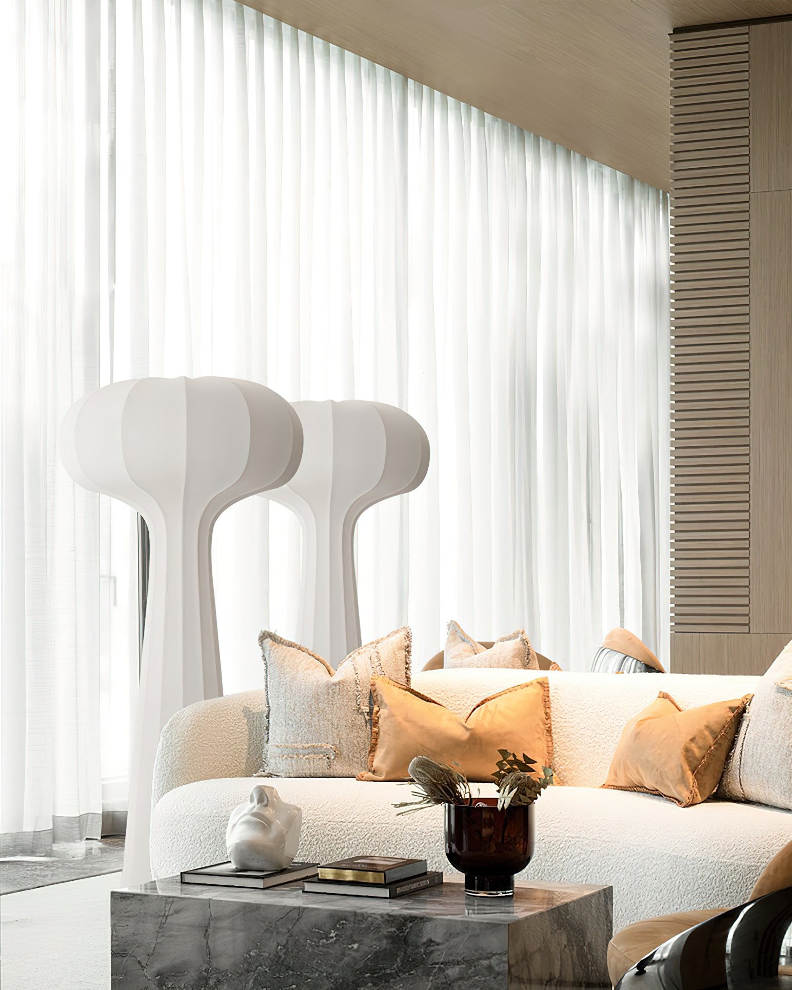 Classic Stripe Silk Floor Lamp M408