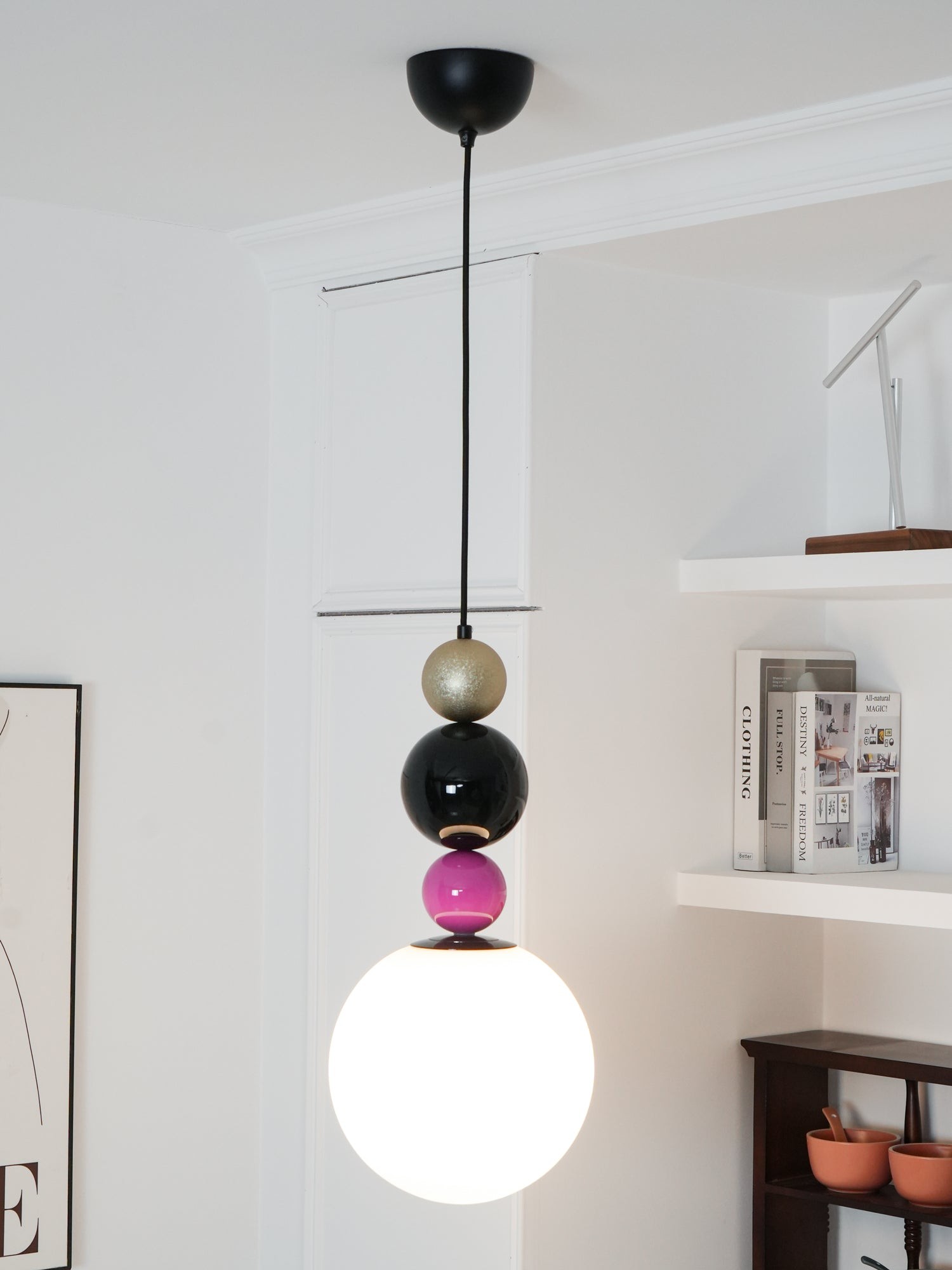 Round Balls Stacking Pink Pendant Lamp M418