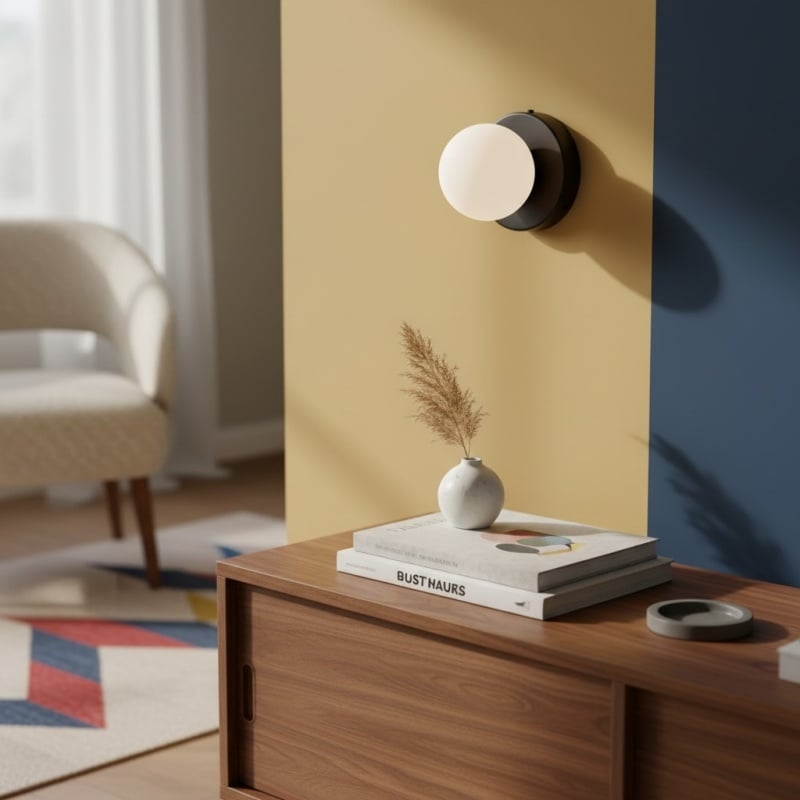 Nuevola Round Wall Lamp - Modern Metal and Glass for Hallways and Living Rooms T528