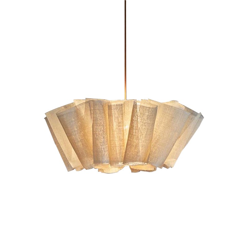 Scandinavian Pleated Fabric Pendant Light – Adjustable Hanging Lamp for Dining Room T191