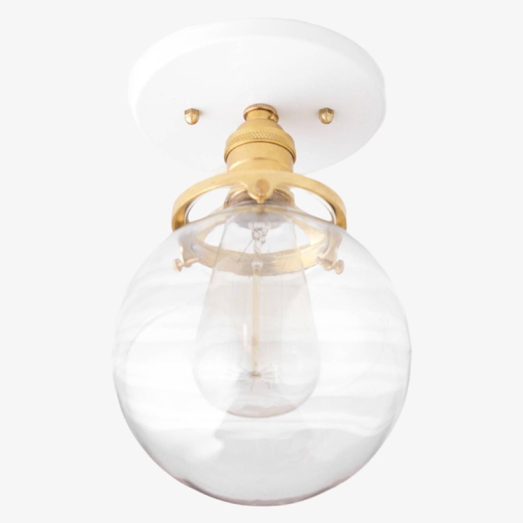 Glorica Glass Retro Globe Ceiling Light - Vintage Industrial Home Lighting T369