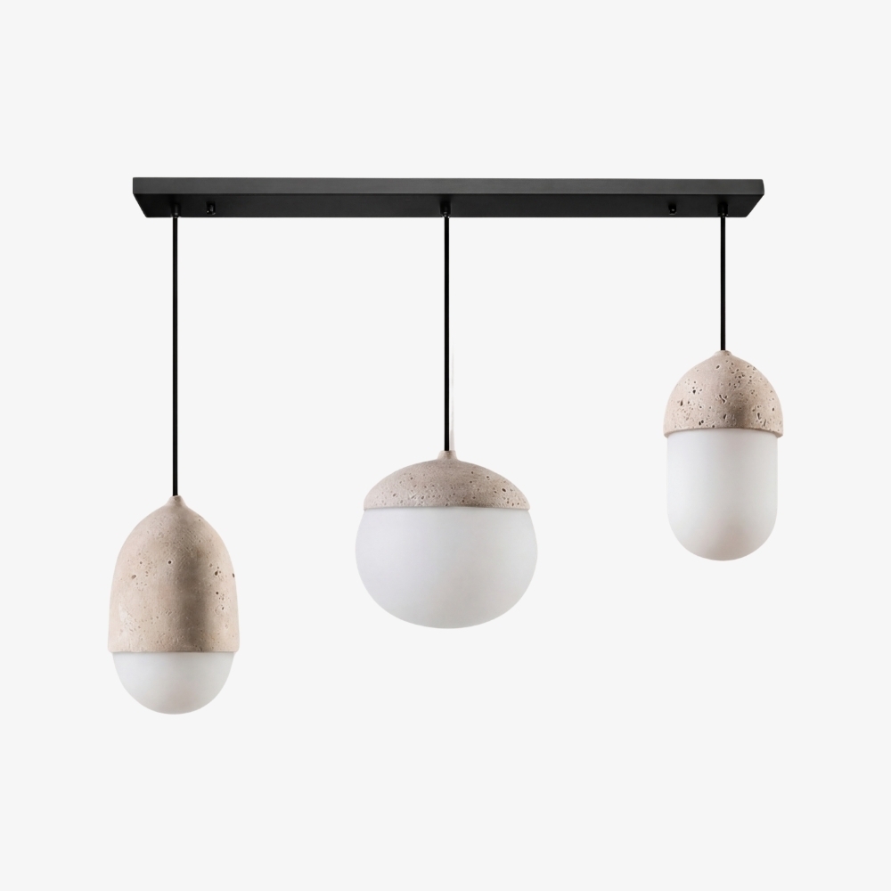 Orbaltis Modern Orb Cluster Pendant - Natural Stone and Glass Hanging Lamp for Living or Kitchen T1106
