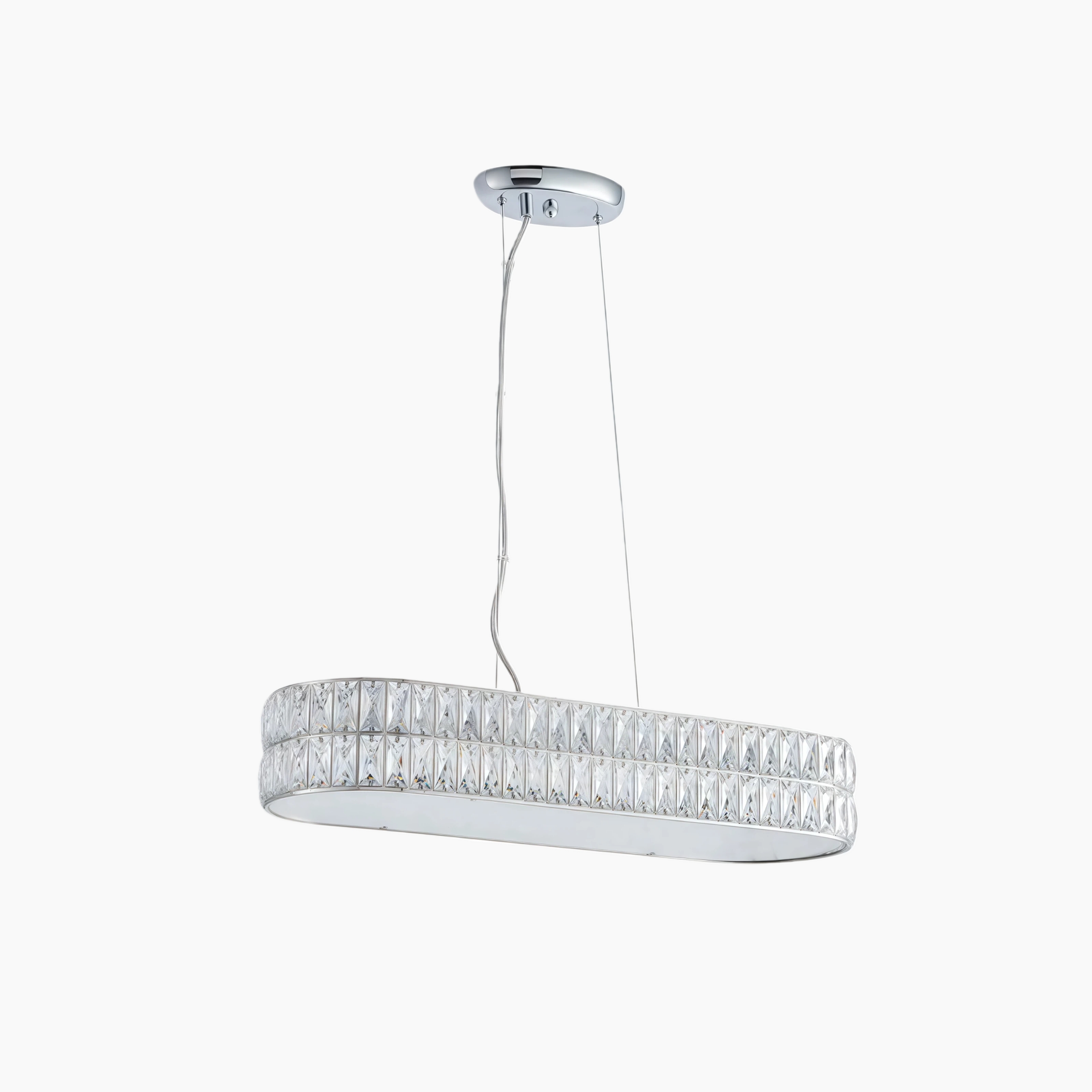Glomara Style Geometric Crystal Pendant Light - Glamorous Dining Room Centerpiece T968