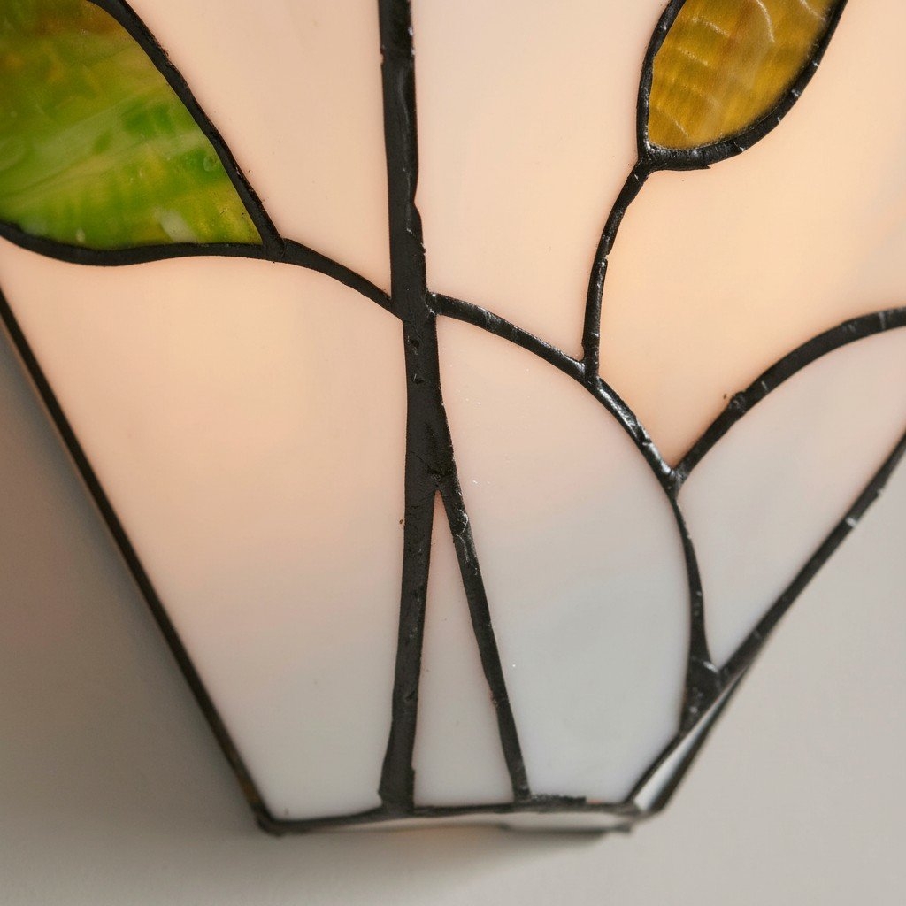 TF Botanica Stained Glass Floral Design Wall Light - Sconce For Hallway And Bedroom T828
