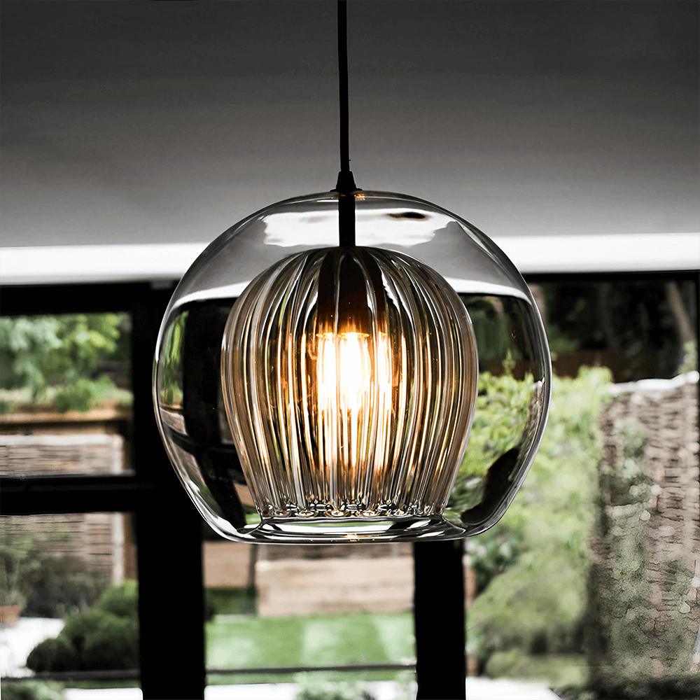 Modern Pleated Glass Pendant Light G49