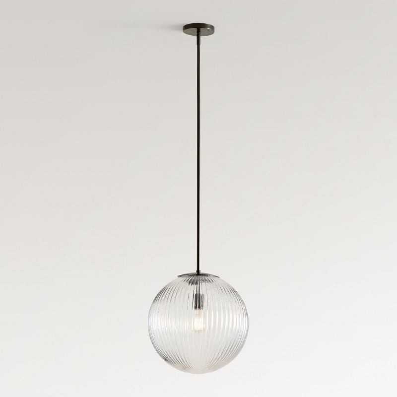 Alain Farmhouse Cooper Ribbed Glass Pendant Light G83