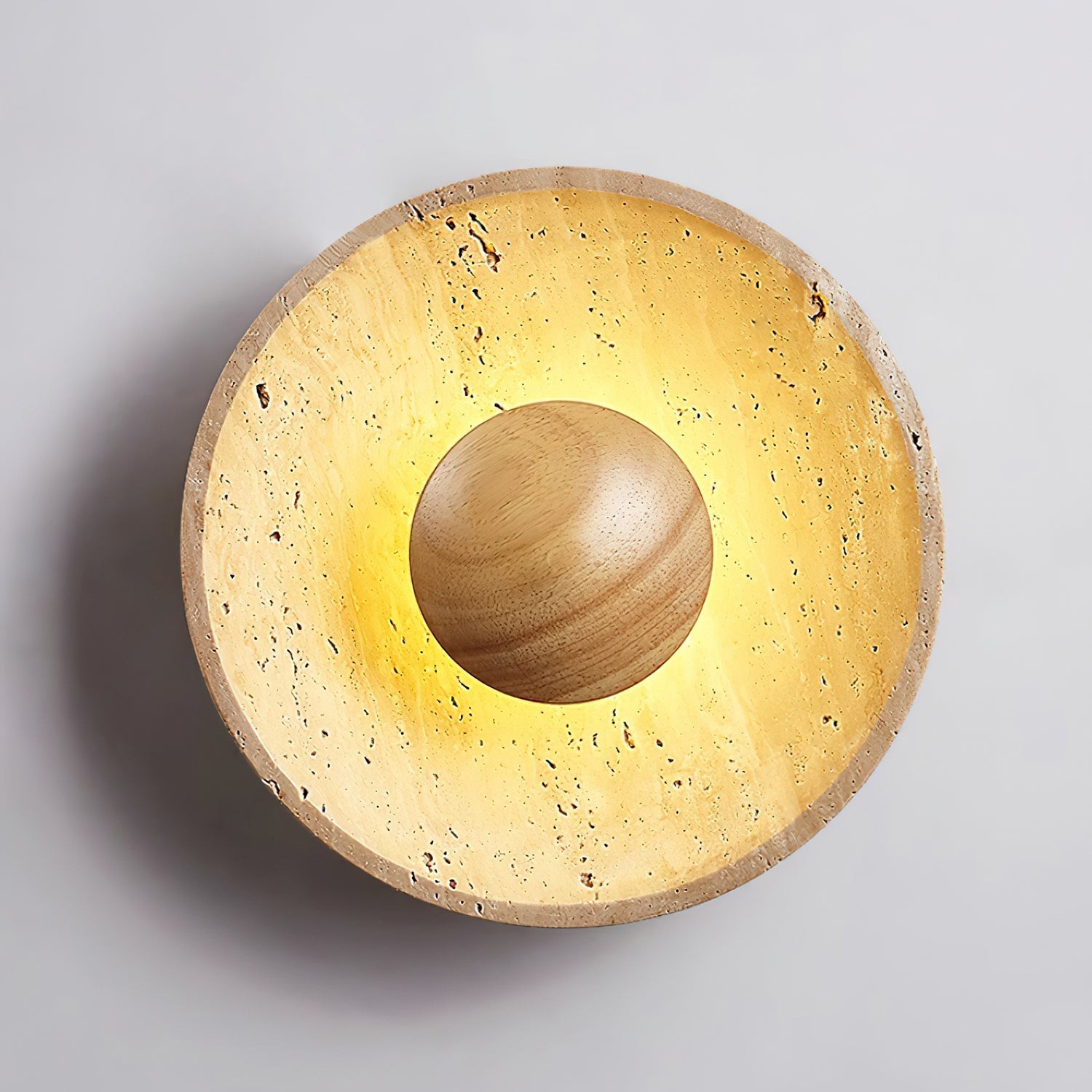 Cream Style Wooden Sphere Wall Lamp M148