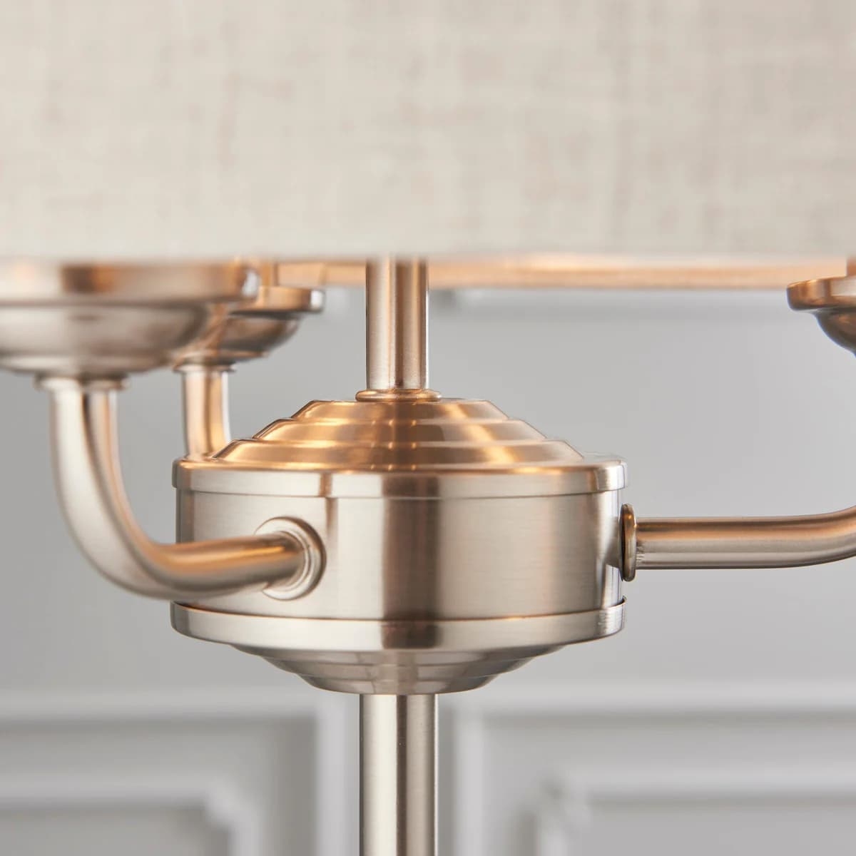 Tela 1‑Light and 3‑Light Table Lamp - Modern Linen & Metal for Bedside or Living Room T847