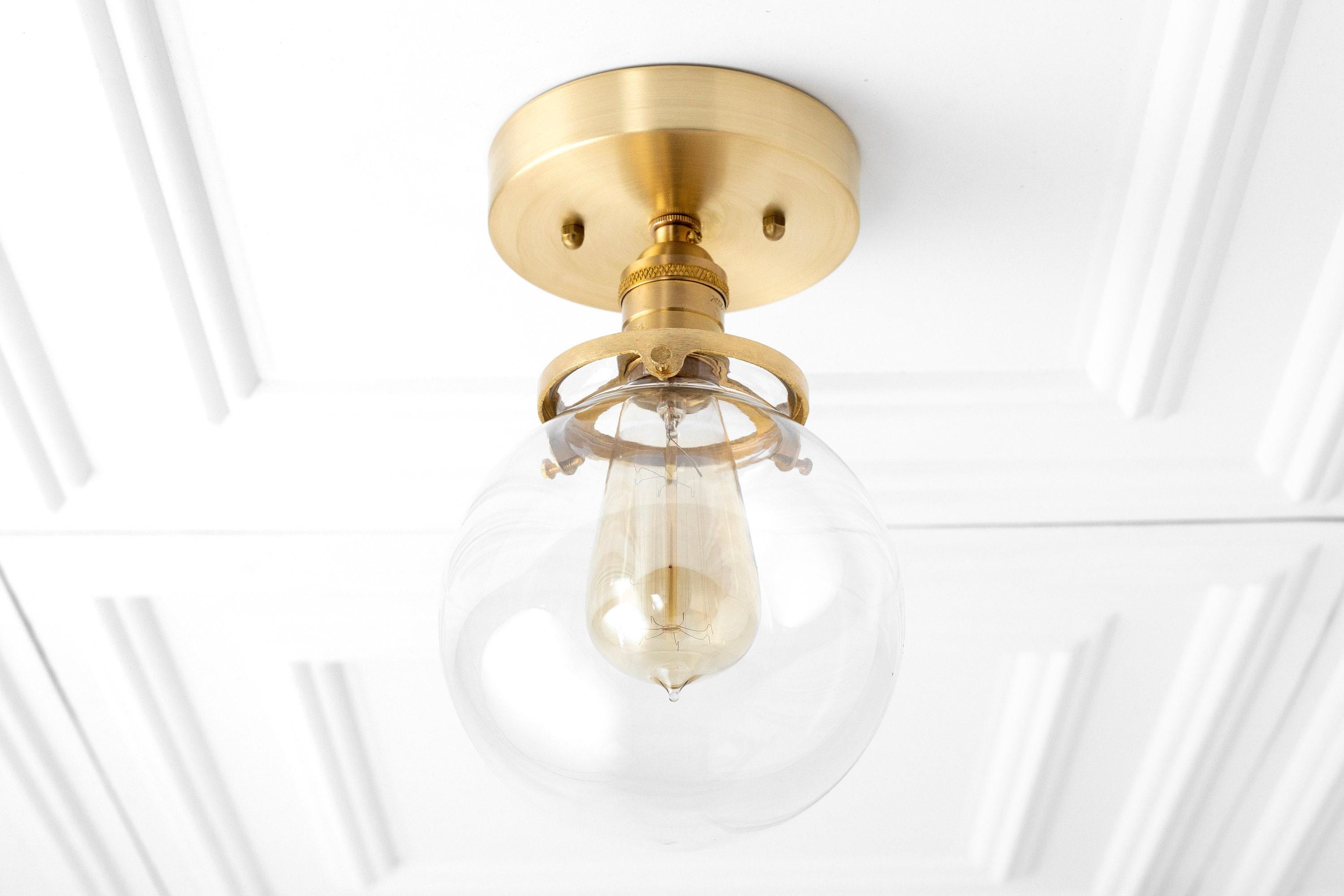 Glorica Glass Retro Globe Ceiling Light - Vintage Industrial Home Lighting T369