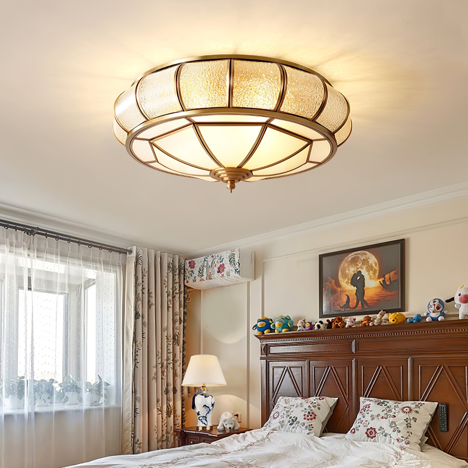 Round Textured Glass Ceiling Light M416