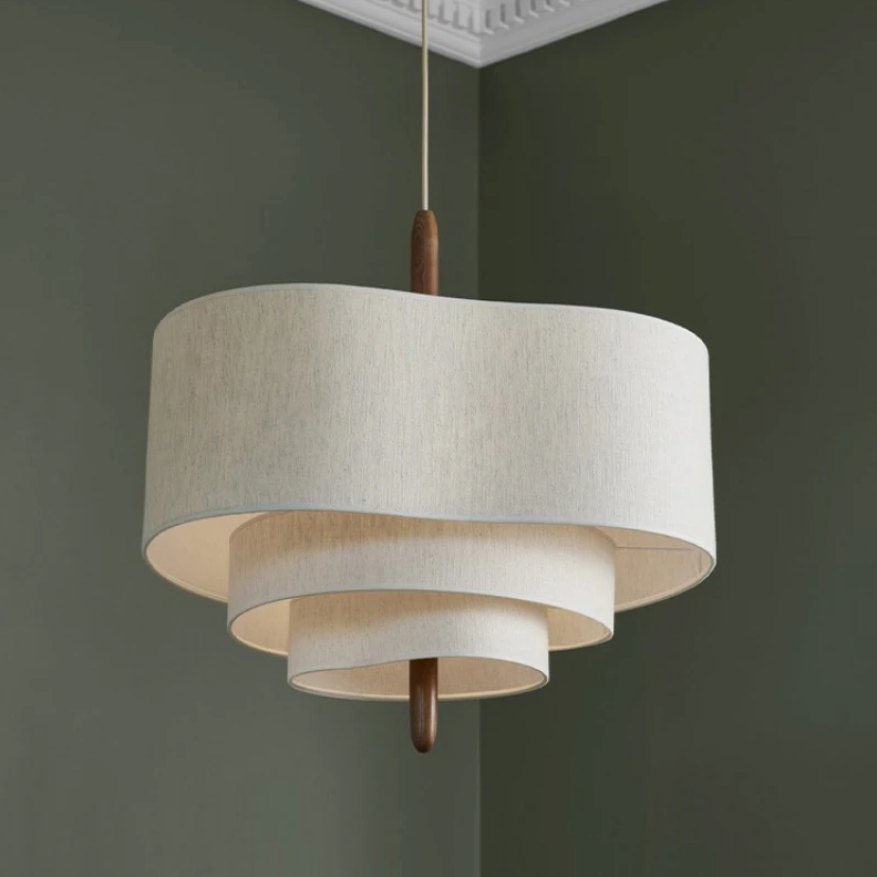 Lustrous Fabric Pendant - Nordic Retro Ceiling Light for Living Room M46