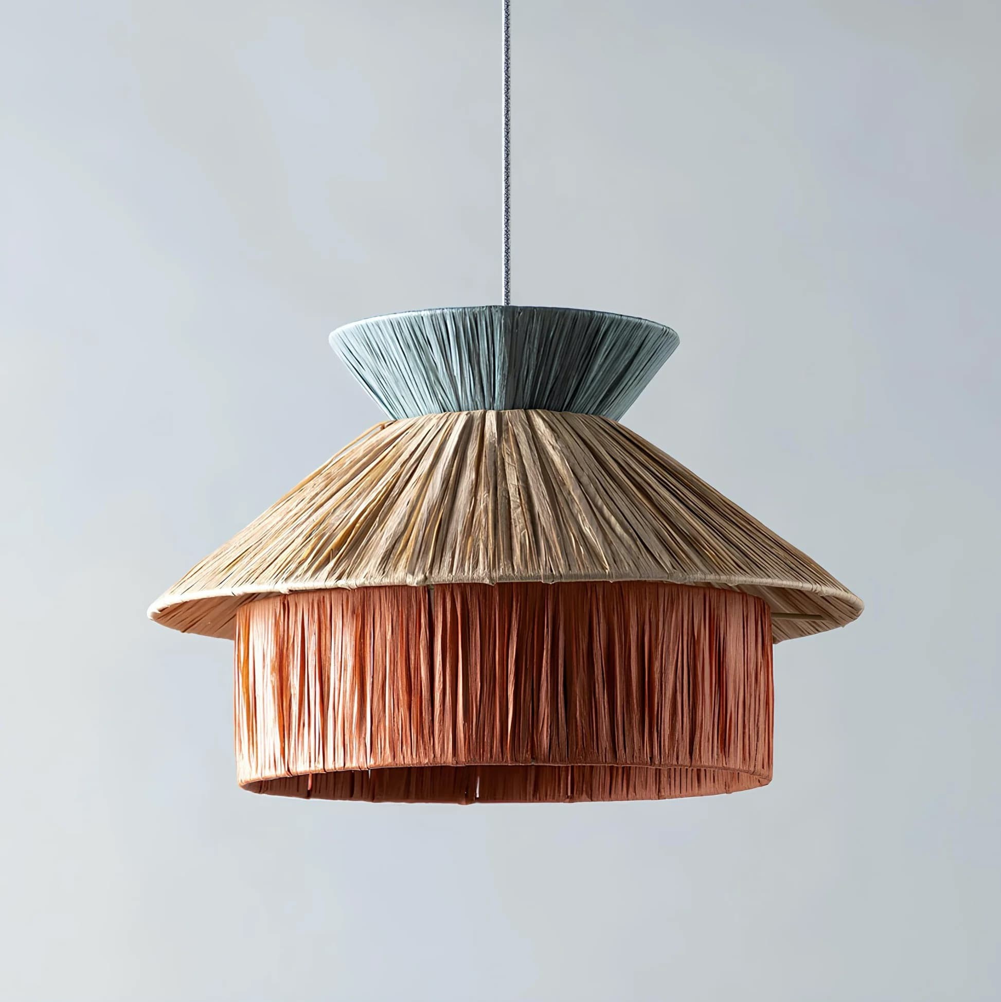 Handwoven Raffia Pendant Light – Boho Chic Natural Lighting S239