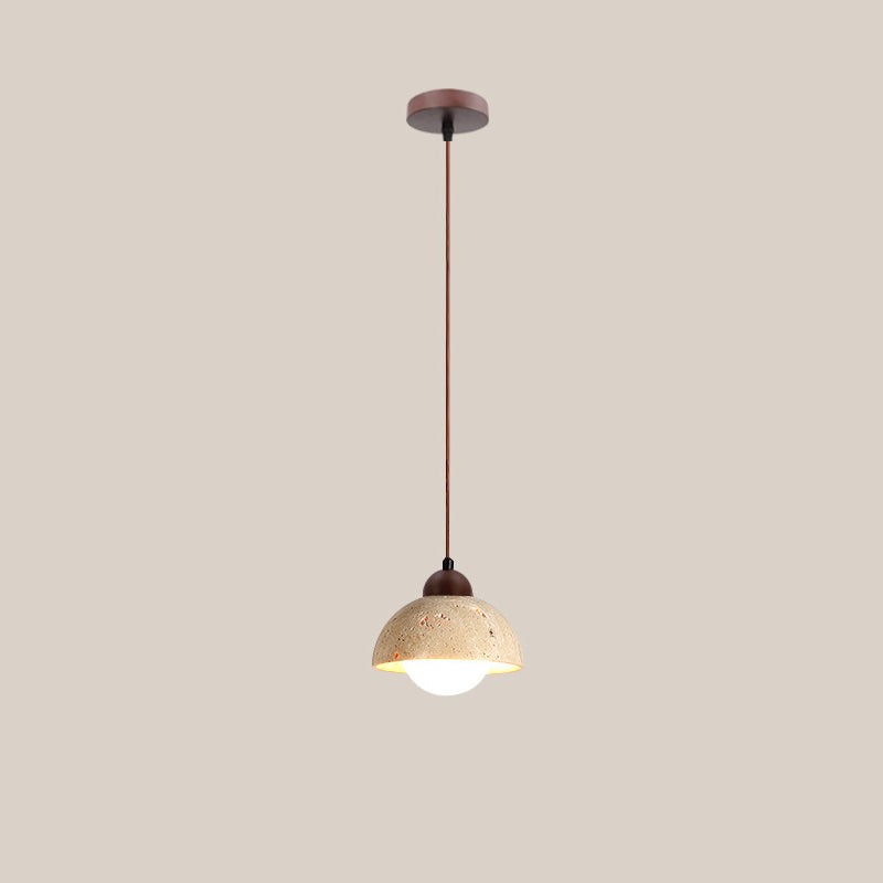 Natural Stone Wood Pendant Light - Minimalist Japanese Dining Lamp M08