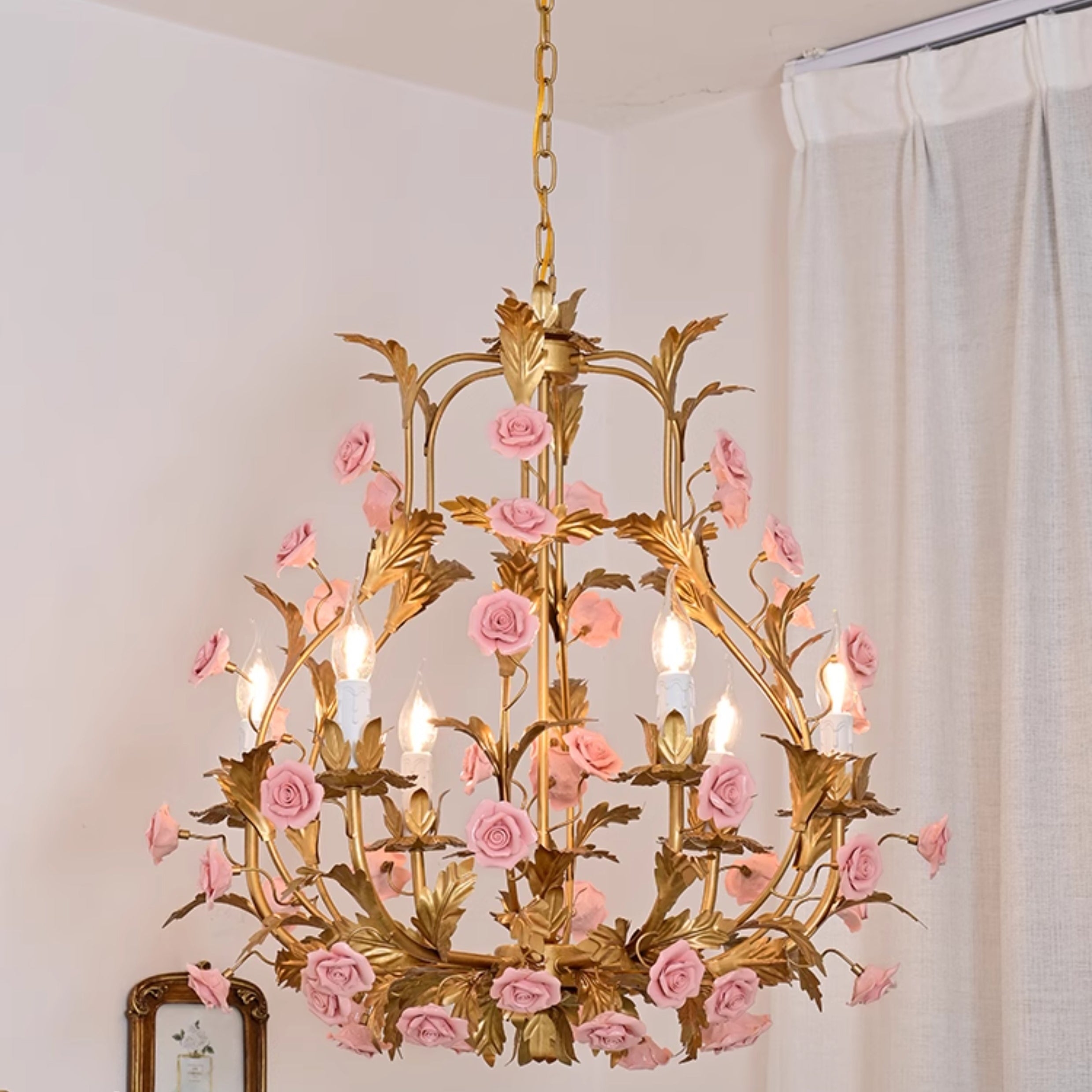 Ceramic Rose Chandelier T1897