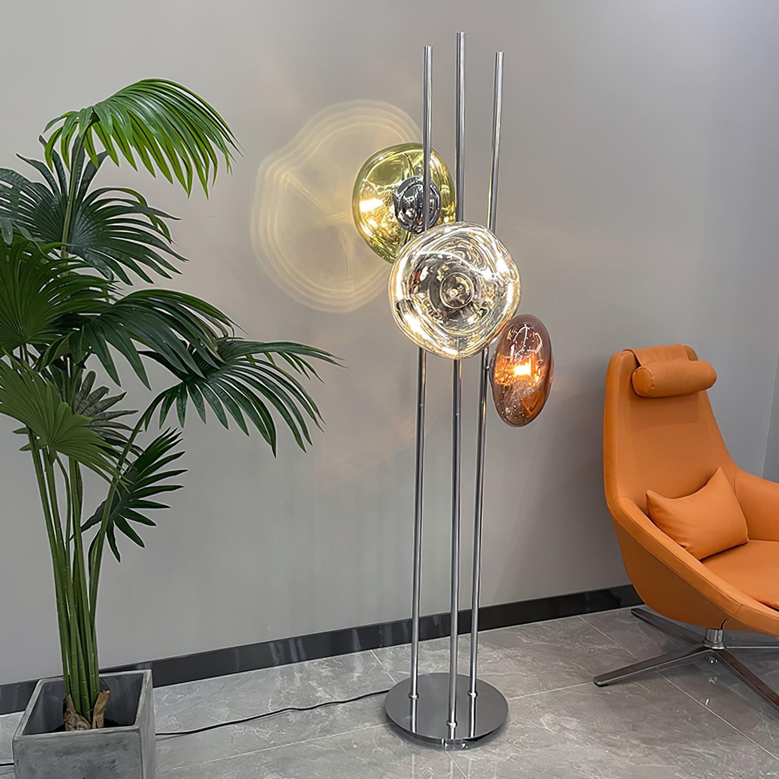 Tricolor Art Textured Glass Floor Lamp M313