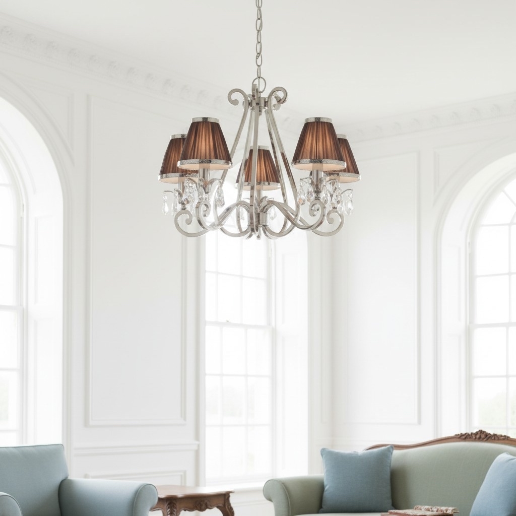 Talonis Multi-light Fabric Chandelier - Elegant Metal Curved Arms for Dining and Living T932