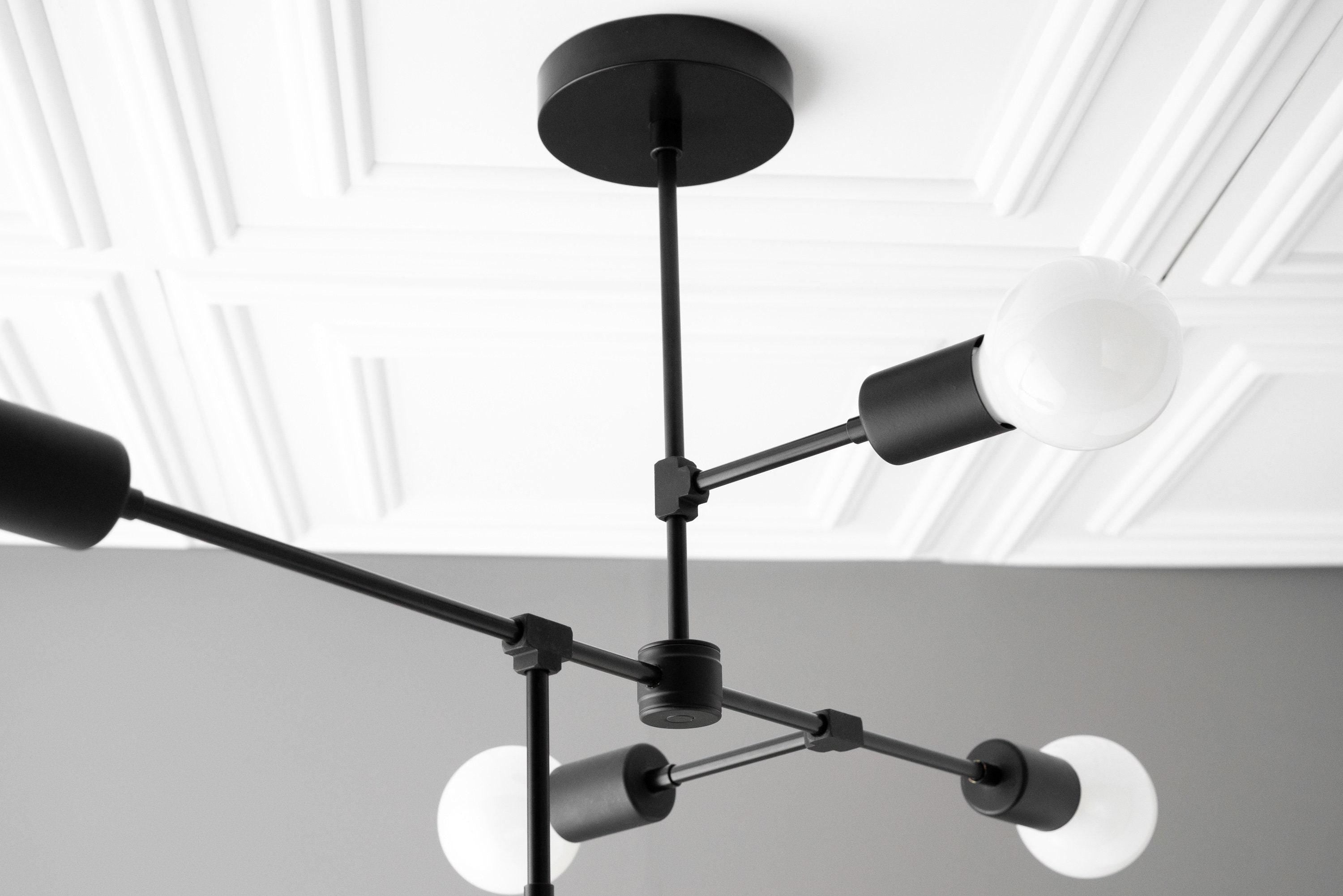 Mobilux Line 5 Light Chandelier - Modern Ceiling Hanging Lamp for Dining Room T355