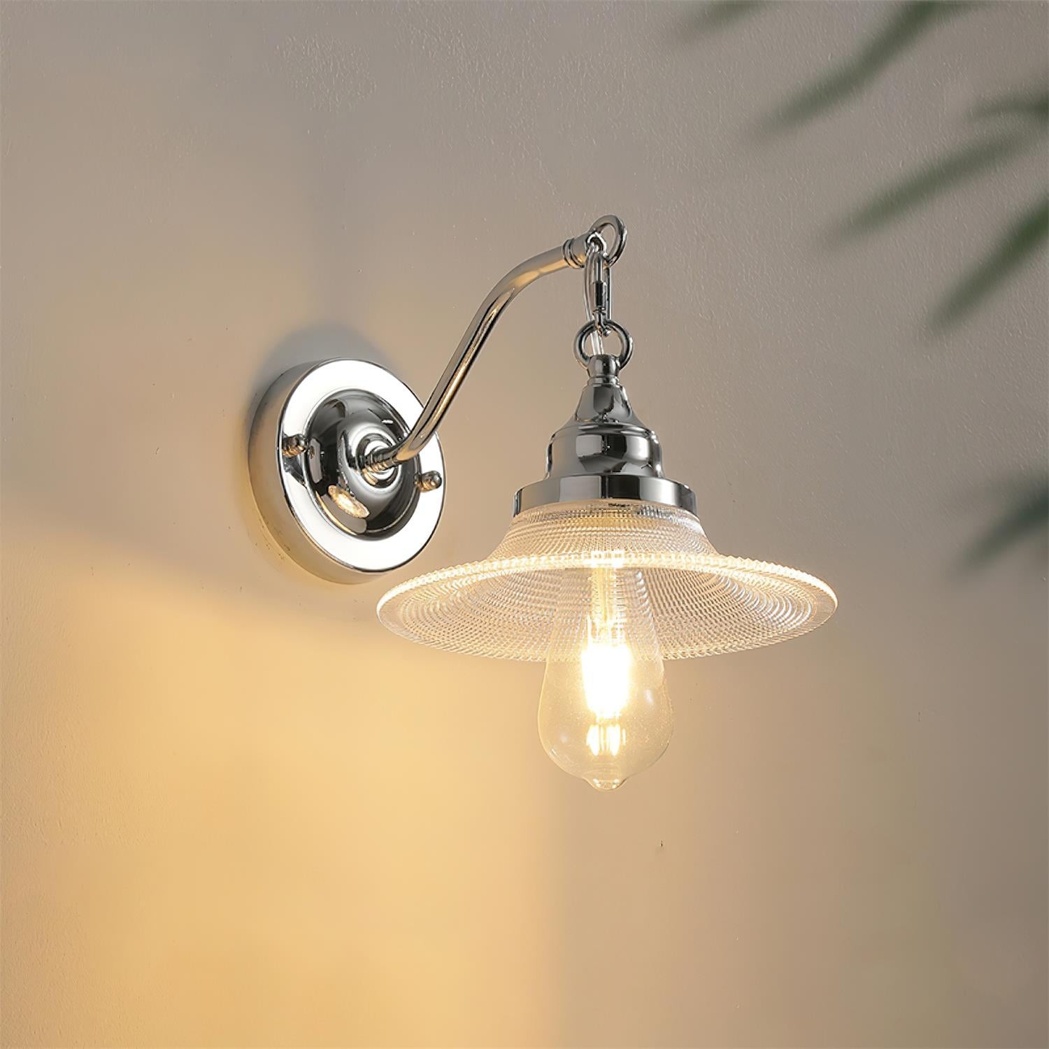 Retro silver lamp body patterned glass lampshade hanging wall lamp P081