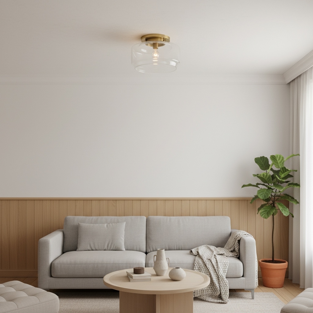 Ulavione Clean Rounded Profile Ceiling Lamp - Timeless Flush Mount for Kitchen T1080