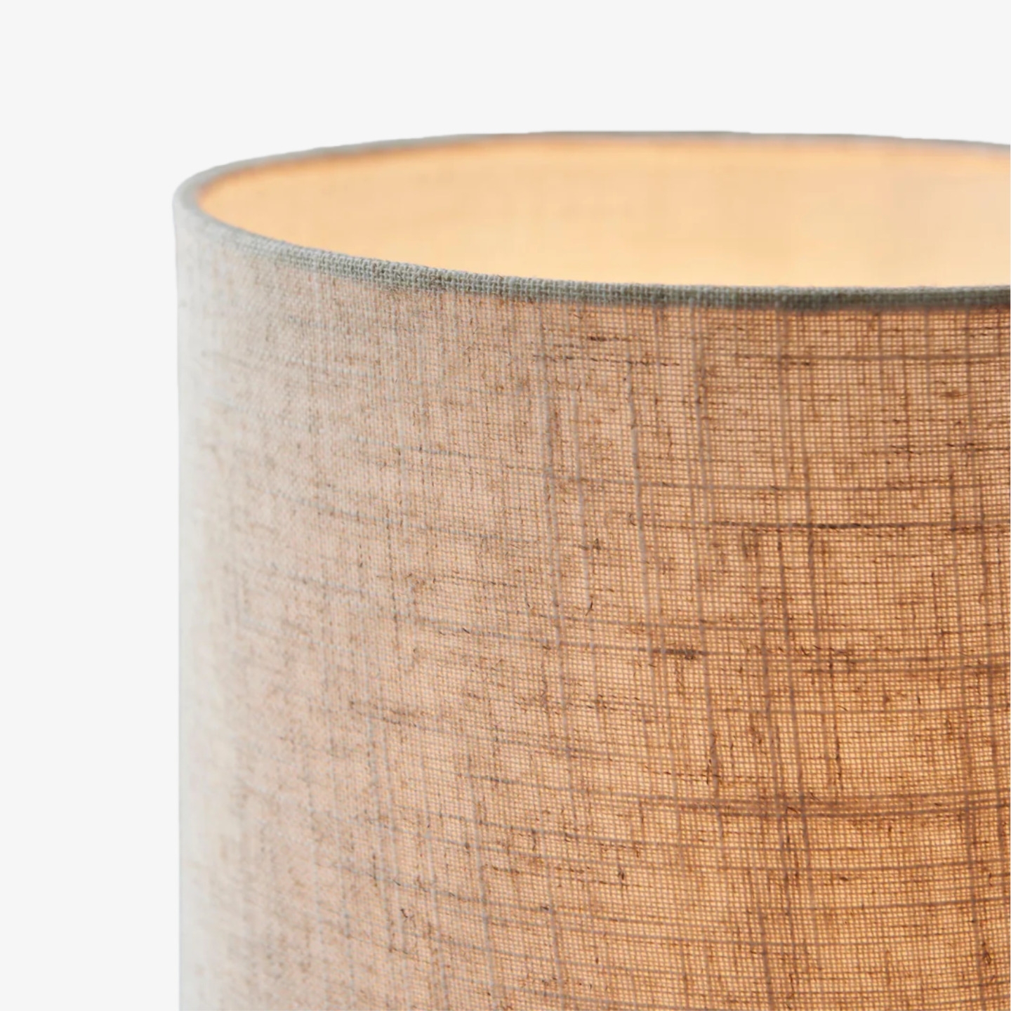 Linemora Simple Wooden Base Table Lamp - Natural Linen Cylindrical Shade T985