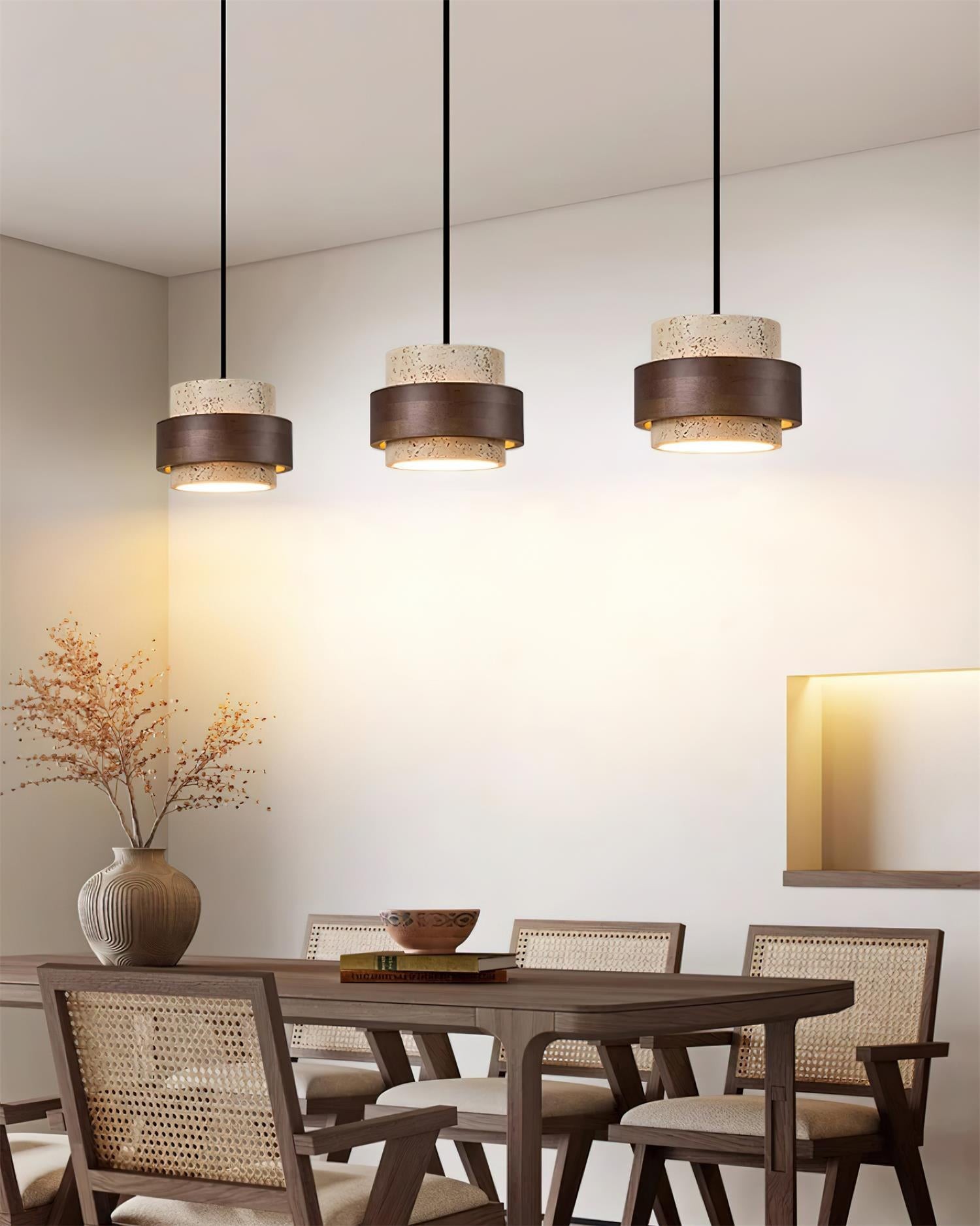 Travertine Drum Minimal Pendant - Kitchen Island Light M169
