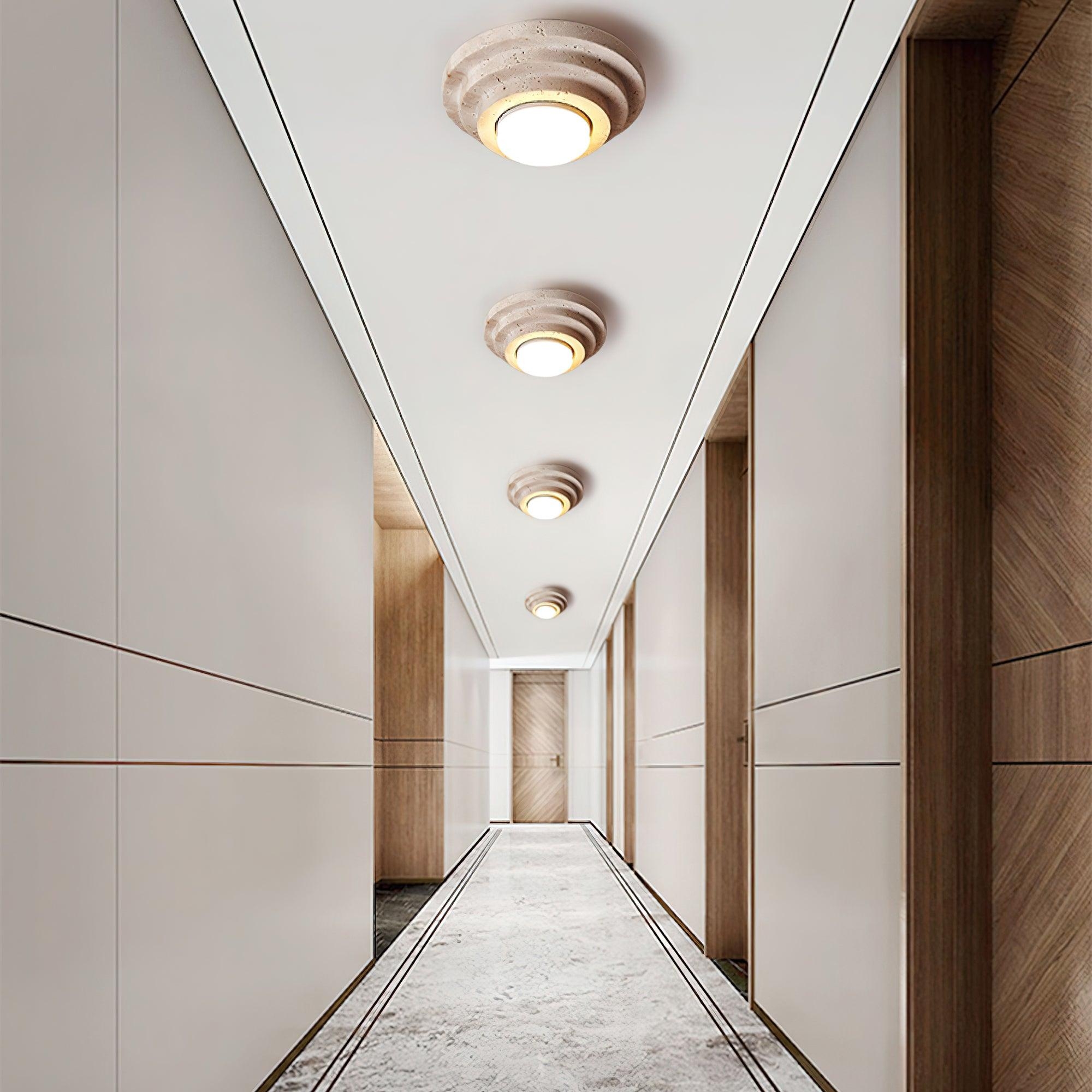 Aperture Travertine Ceiling Light T2119