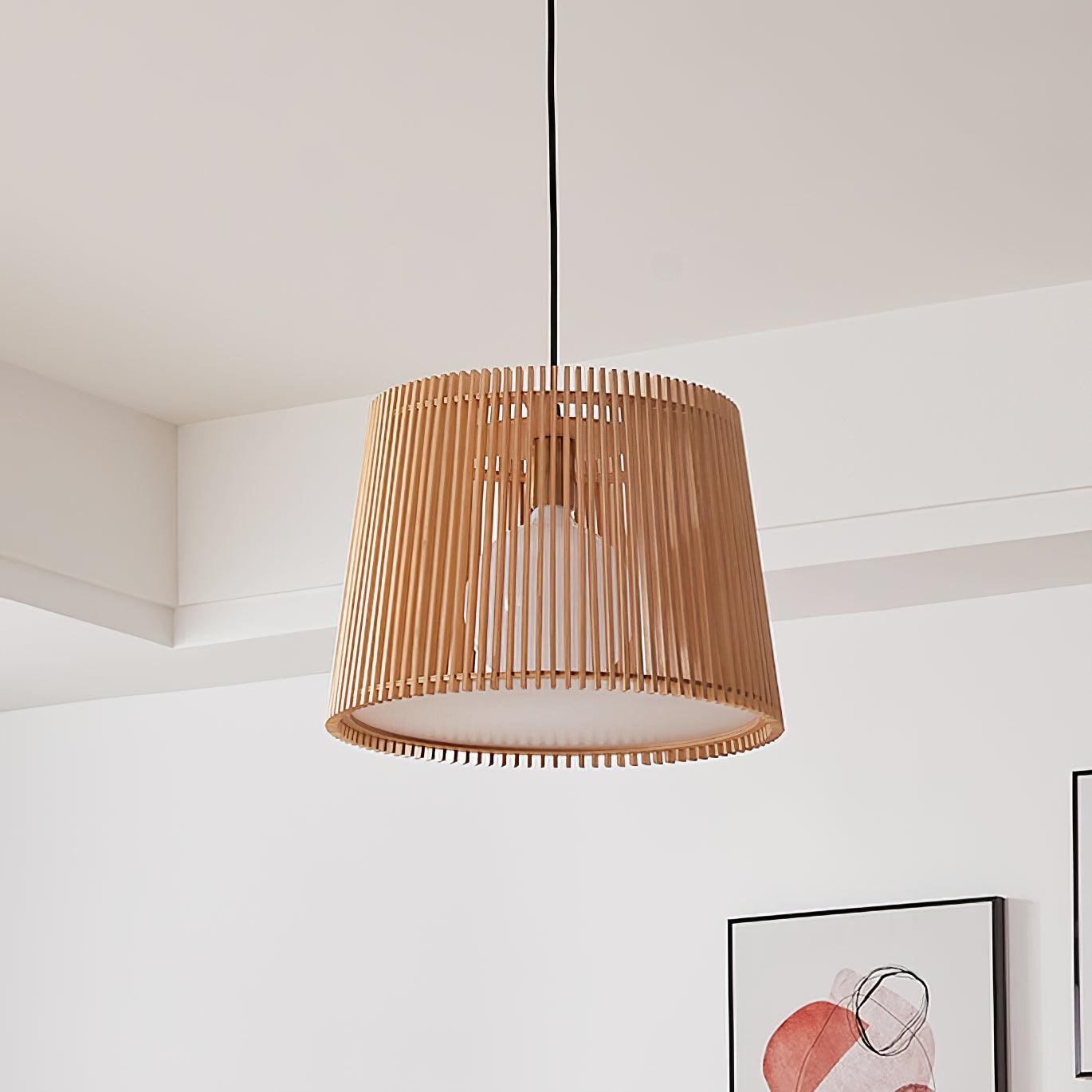 Wooden Log Color Cage Pendant Light M319