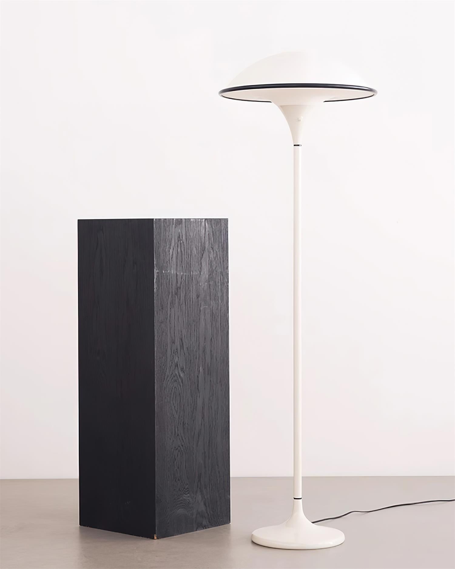 Danish Retro White Flying Saucer Floor Lamp M278