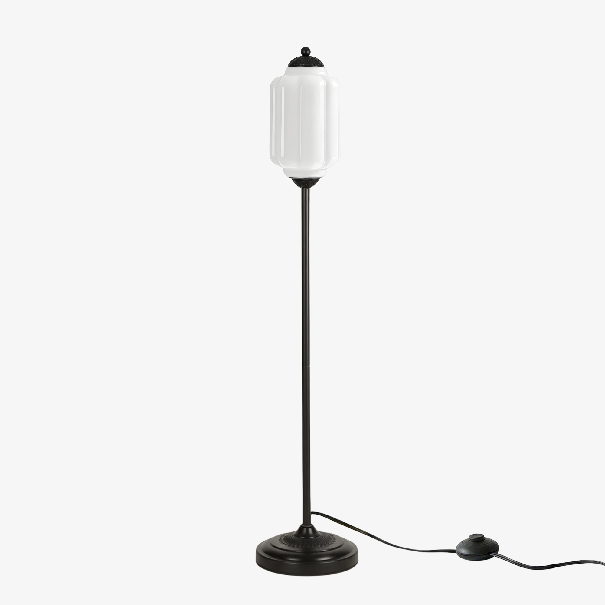 Eloise Pumpkin Glass Floor Lamp - Retro Lighting for Living Room T1169
