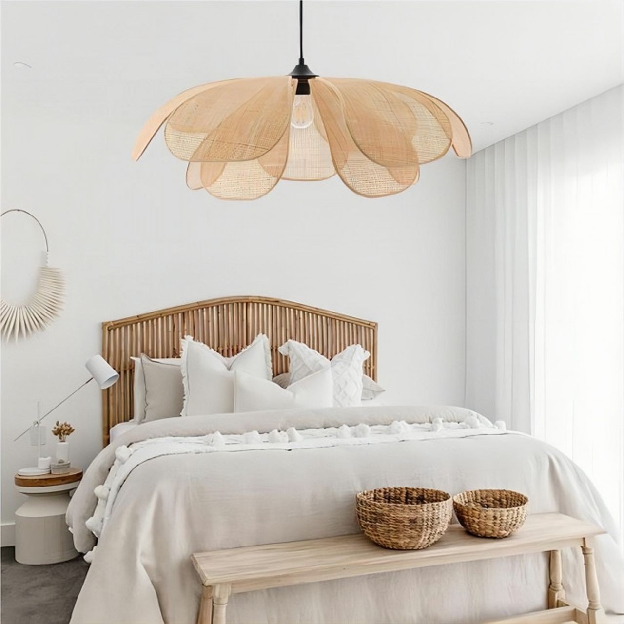 Modern Rattan Weaving Petals Chandelier S127