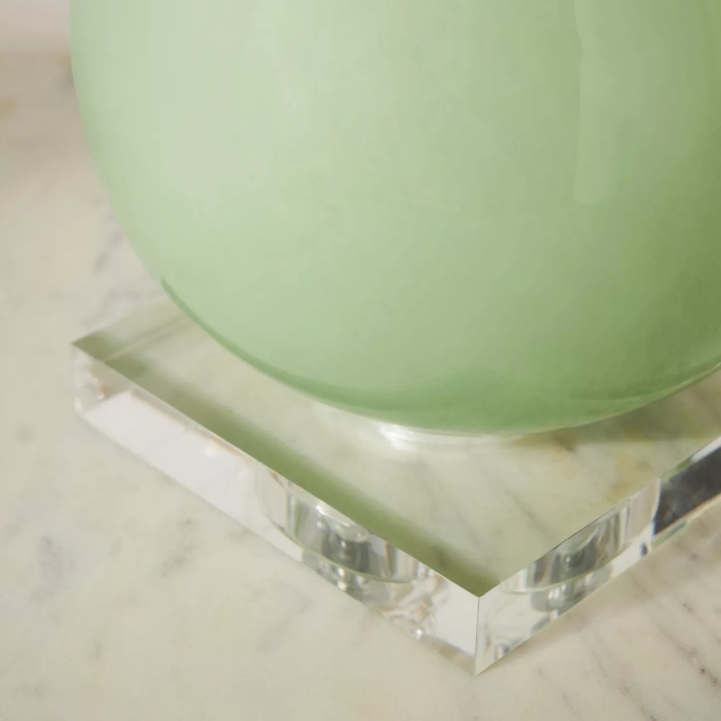 Savara Minimalist Table Lamp - Clean Glass Form with Fabric Shade for Bedrooms T721