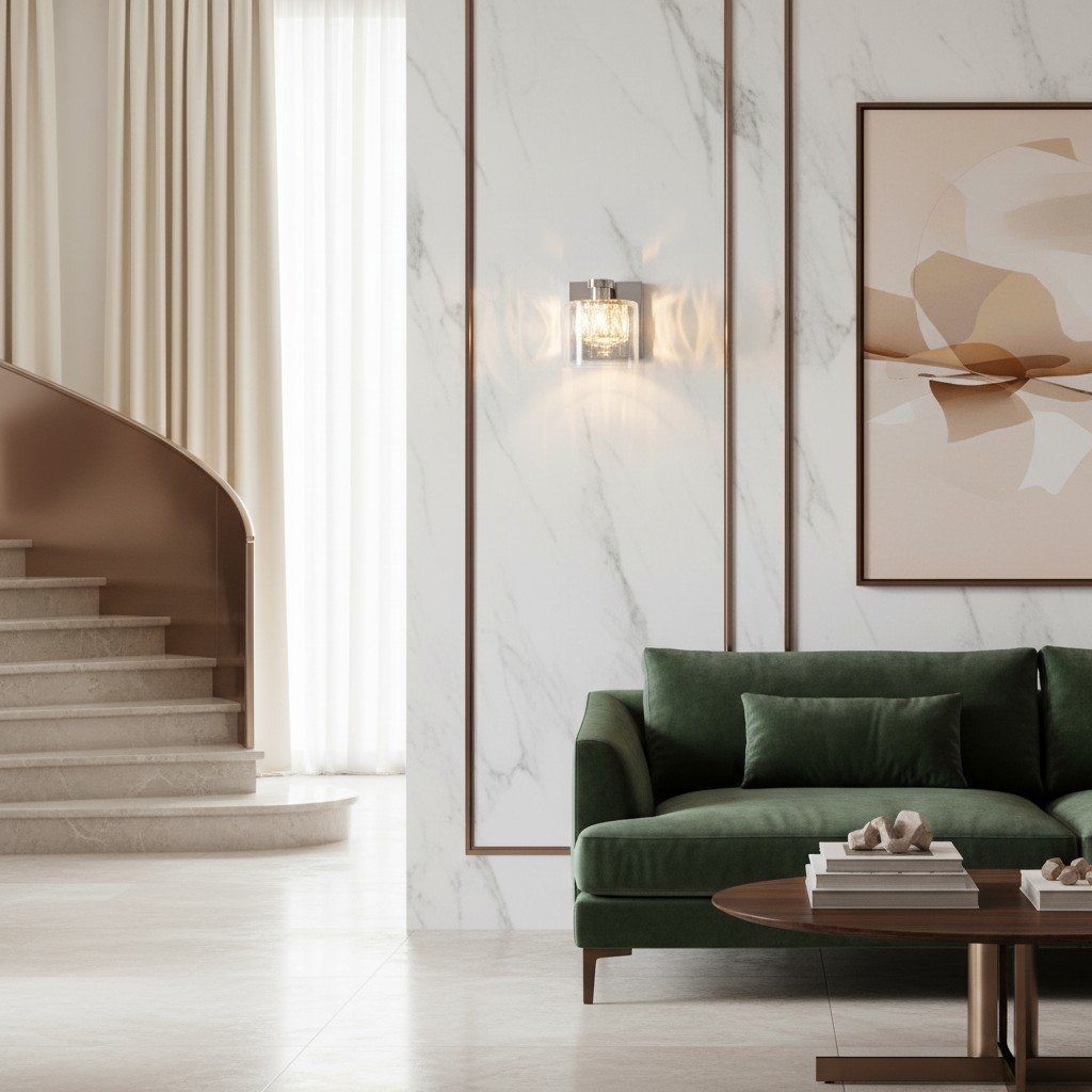 Glomara Sculpted Metal Wall Lamp - Transitional Sconce Ambient Lighting for Bedrooms and Entryways T996
