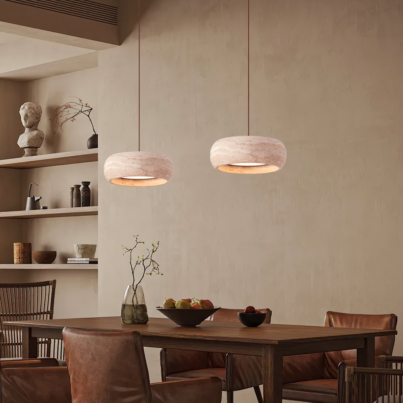 Travertine Drum Pendant Lamp T1832