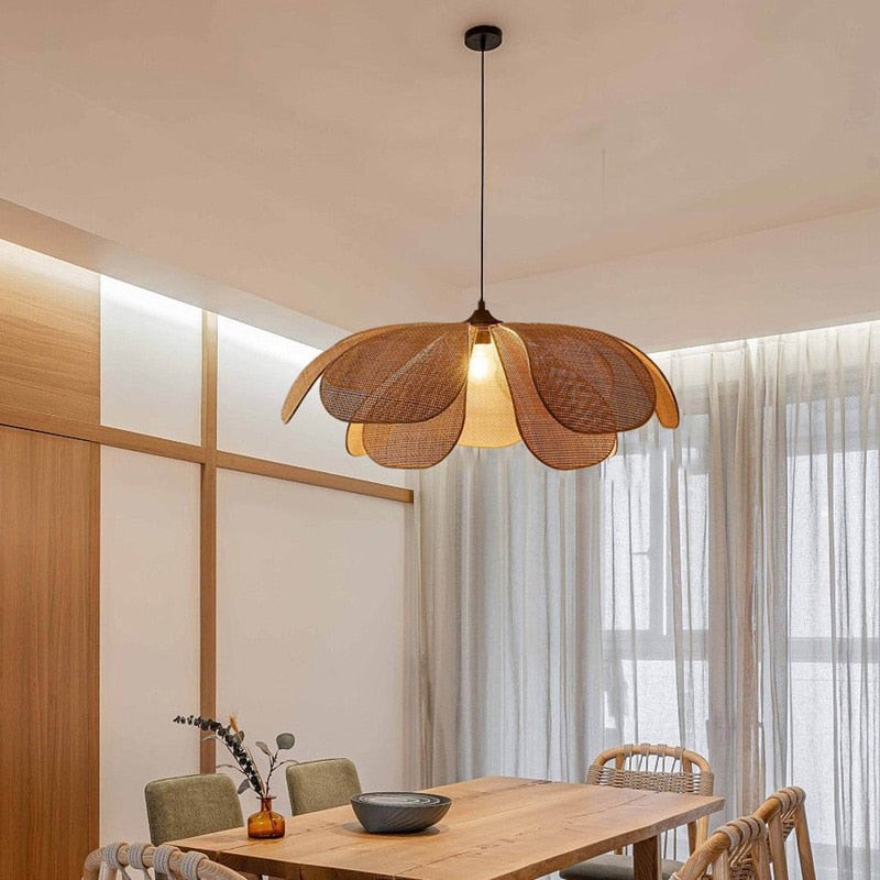 Modern Rattan Weaving Petals Chandelier S127
