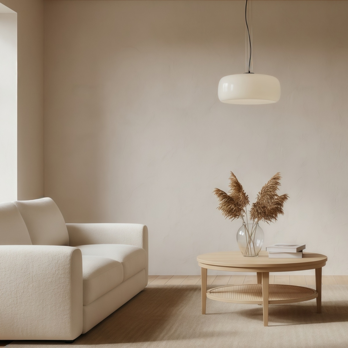 Lunorae Rounded Glass Pendant Lamp - Modern Sculptural Lighting for Living Room T1112