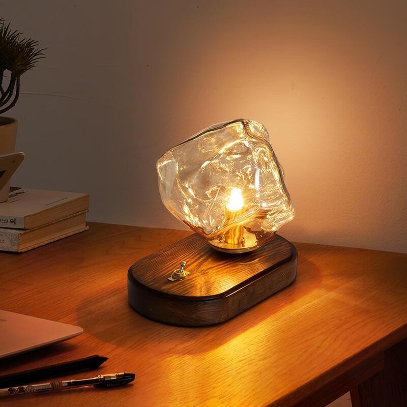 Ice Cube Stone Glass Table Lamp