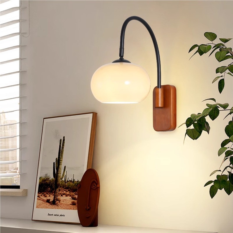 Bauhaus Persimmon Rotatable Glass Wall Light S102