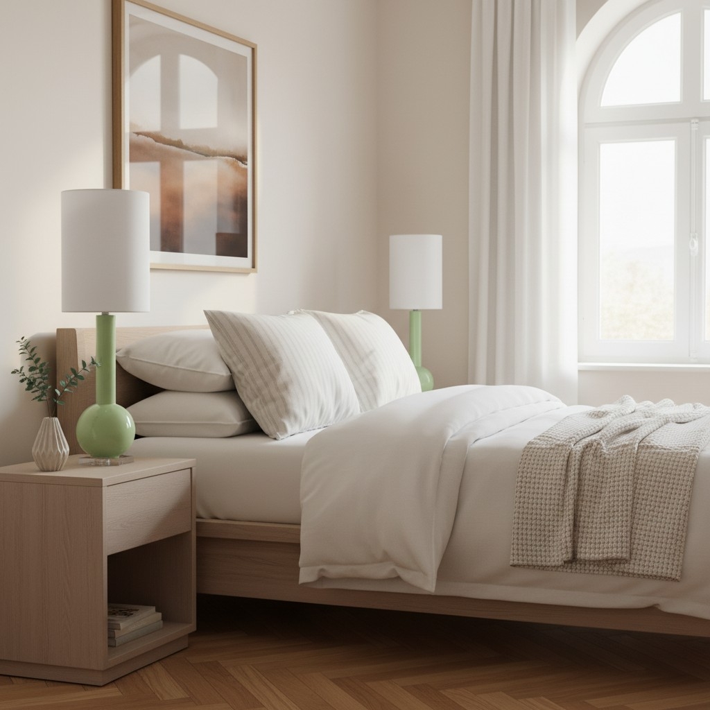 Savara Minimalist Table Lamp - Clean Glass Form with Fabric Shade for Bedrooms T721